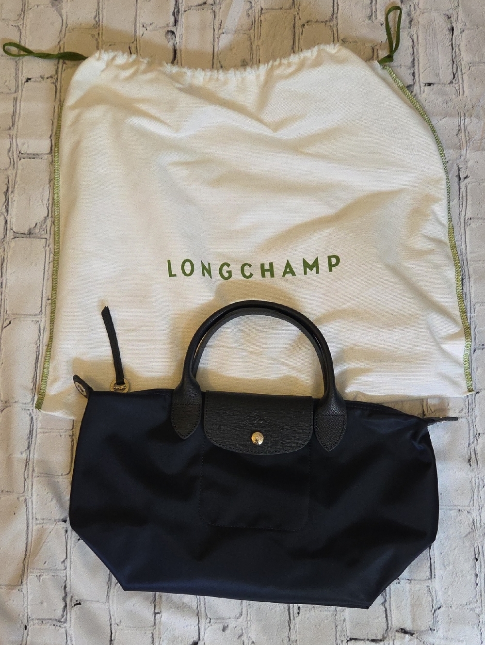 Longchamp Navy Le Pliage Small Top-Handle Tote Crossbody Bag